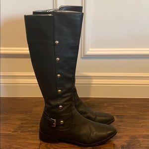 Michael by Michael Kors black leather riding boots